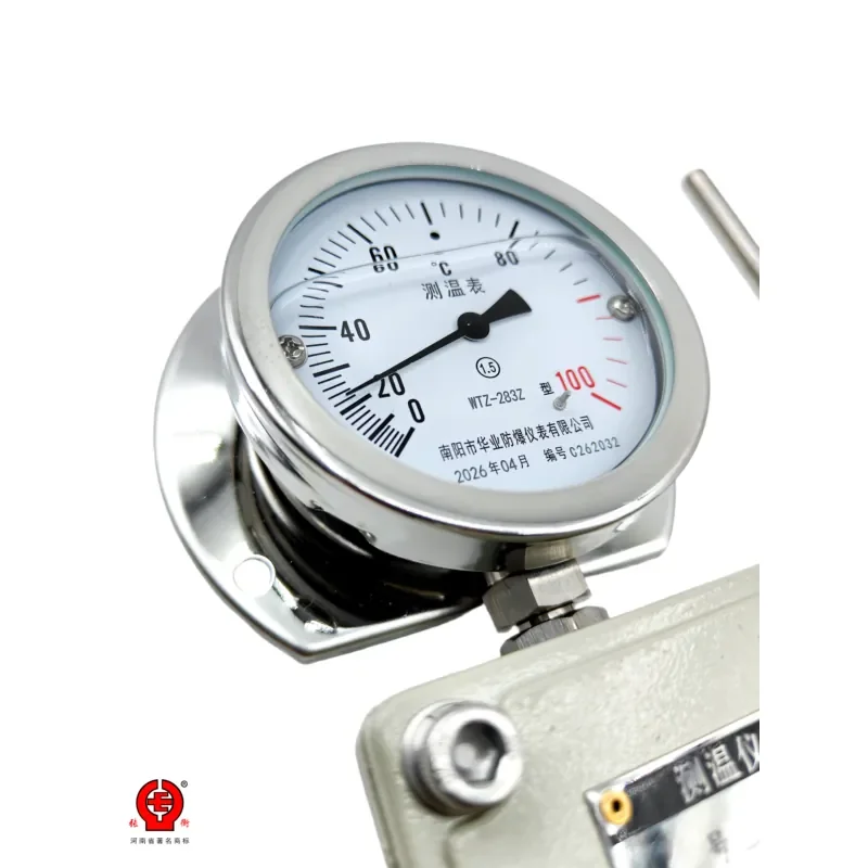 High Temp Transmitter Thermometer 0-200°C 4-20mA Rigid Stem for Furnace Boiler