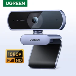UGREEN-Mini Webcam USB para Computador Portátil, Câmera Web, Microfones Duplos, HD 1080P, Zoom, Chamadas de Vídeo, 2K, Adequado para Youtube, Computador