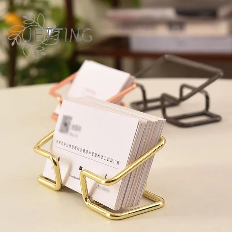 Hot 1pc Minimalist Hollowed Out Business Card Box Holder Desk Bracket Cards Organizer Office Gift Display Holders