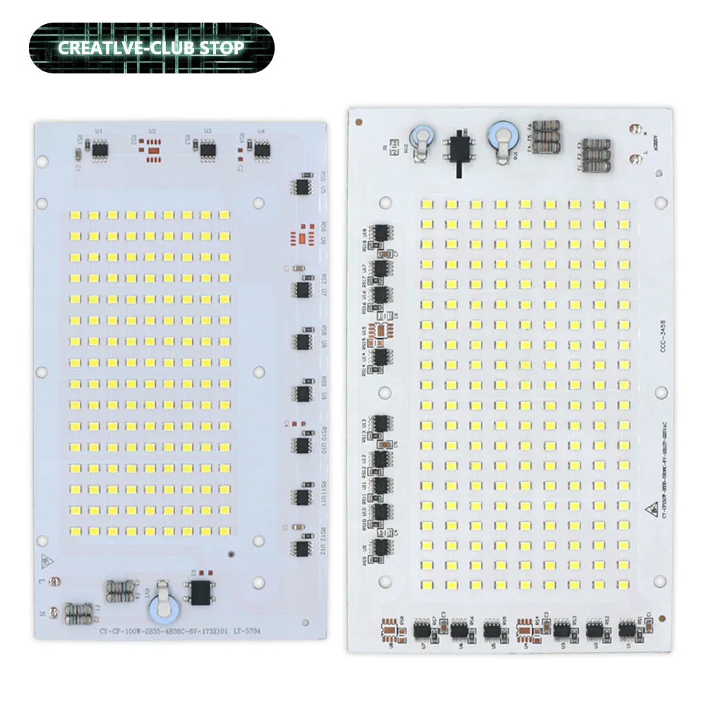 SMD 2835 Aluminum Plate LED Chip 100W 150W Light board Beads AC 220V-240V Led Floodlight Lamp DIY For Outdoor Lighting Spotlight