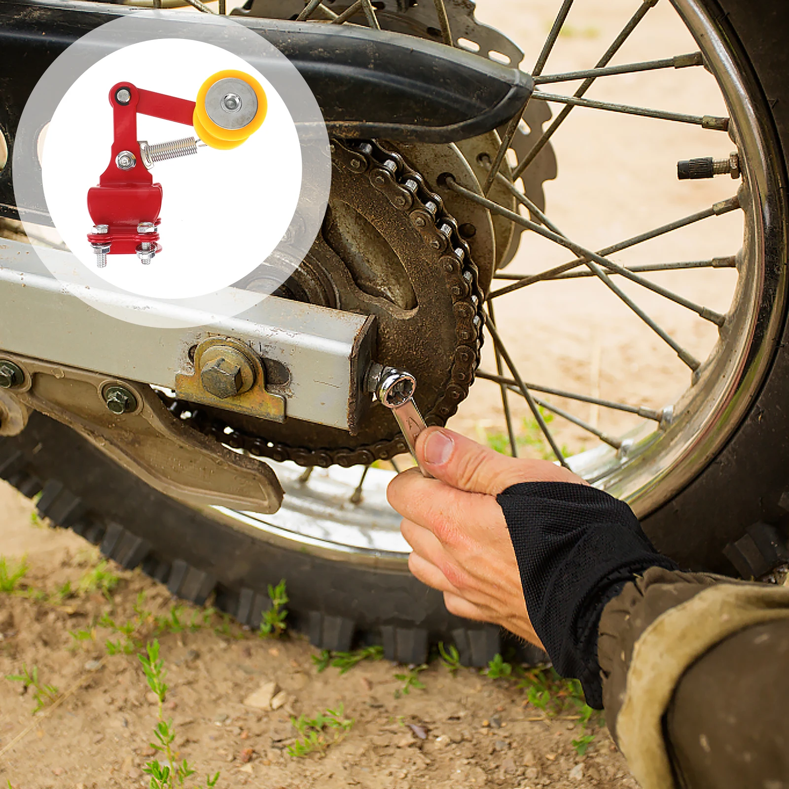 

Chain Regulator Motorcycle Tensioner Metal Adjuster for Dirt Bike Pit Bike ATV Automatically Adjusts Slack Improves Safety