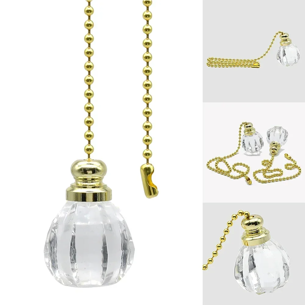 Crystal Style Pull Chain Cord Handle Light Switch Home Ceiling Fan Bathroom Decorative Lamp Pull Cord Indoor Lighting