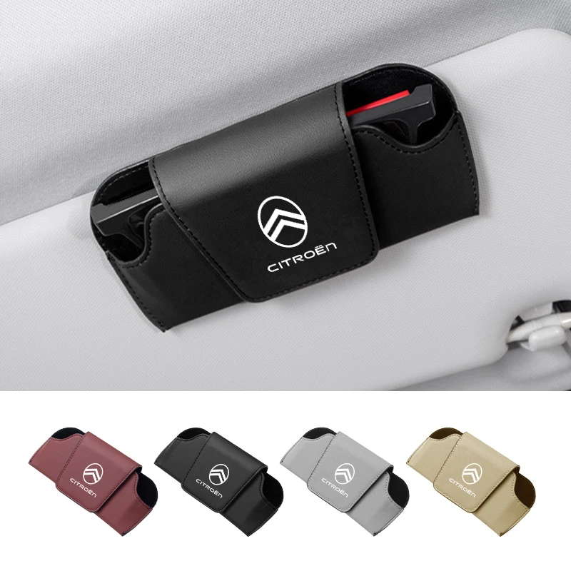 حقيبة نظارات جلدية محمولة نظارات شمسية لسيتروين C4 C3 C5 C1 C2 C-Elysee Berlingo Picasso ثاب الصبار Aircross Saxo
