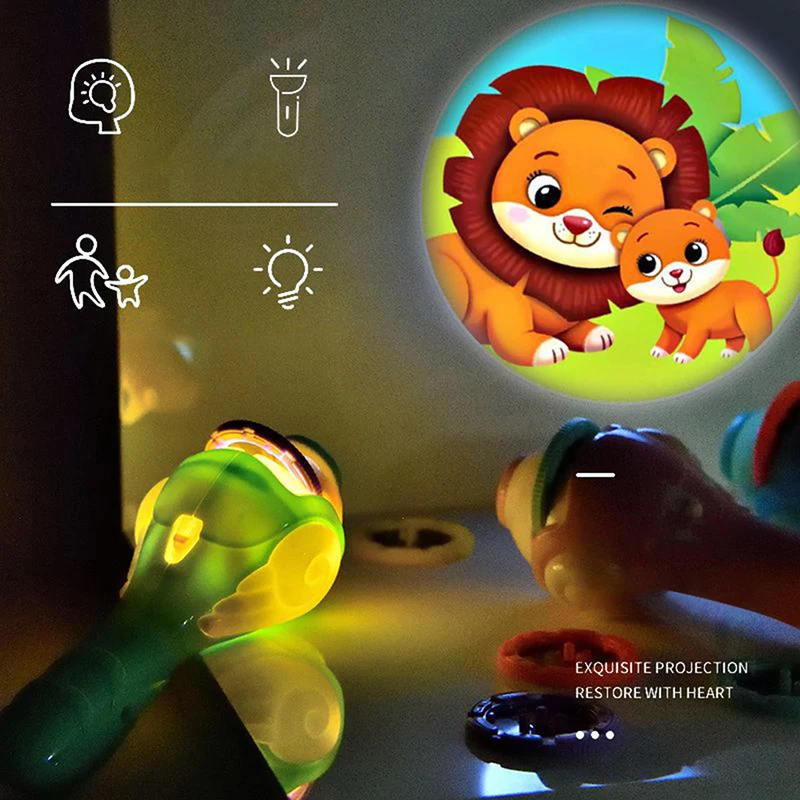 Flashlight Projector For Kid Baby Sleeping Story Book Torch Lamp Toy Early Education Toy Holiday Christmas Gift Light Up Toy New