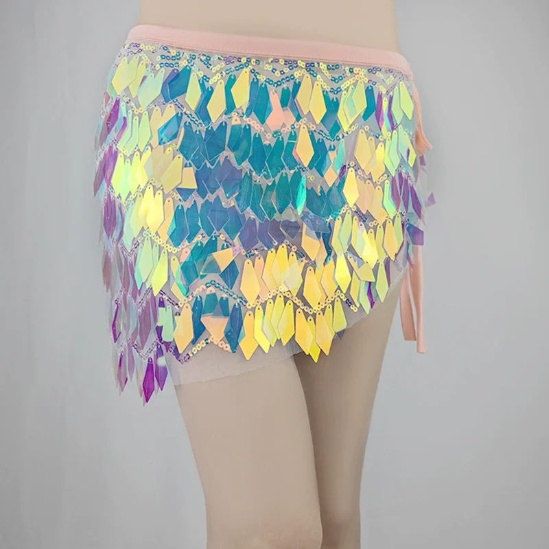 Nowe cekiny taniec brzucha chusta na biodra kobiety ubrania taneczne spódnica wiązana Halloween Bellydance akcesoria kostiumowe pas