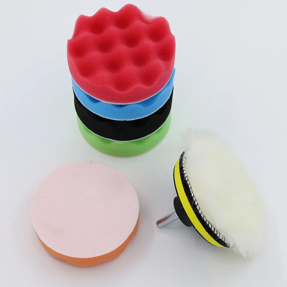 

9 Pcs Car Buffer Kit Polishing Pads Buffing Wool Ball Sponge Dish Waxing Wheel for