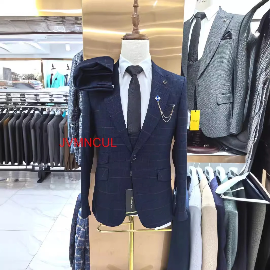 Traje de 3 Piezas a Cuadros pa - Men Formal Wear With Blazer reseña y precio