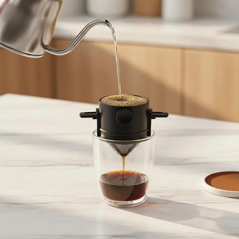 Easy Carry Coffee Dripper Foldable Hanging Ear Reusable Filter Washable For Home Office Outdoor Camping Coffee