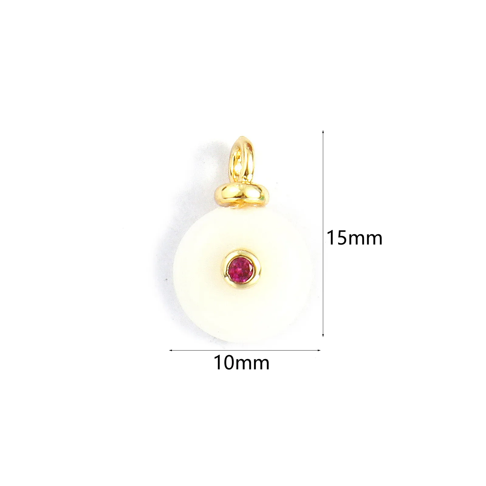 1 Piece Cubic Zirconia & Natural Stone Geometric Charms Round 18K Gold Plated Pendants For DIY Necklace Bracelet Jewelry Making