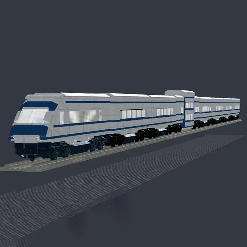 City Railway Eight Carriage High-Speed Passenger Train Building Blocks Model Assembly Locomotives Bricks Toy Children's Gifts