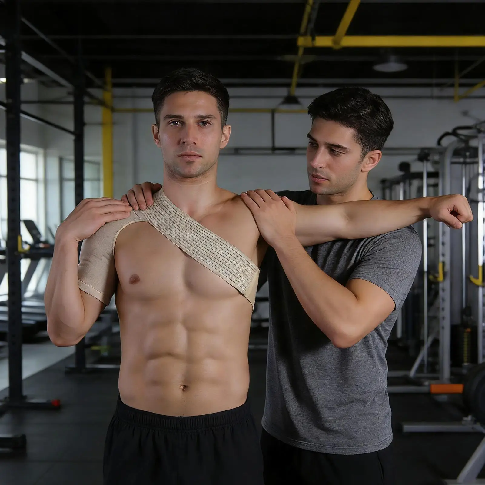 Shoulder Brace For Men Adjustable Compression Sling Sleeve Shoulder Stabilizer Brace For Joint Relief For Gym Training
