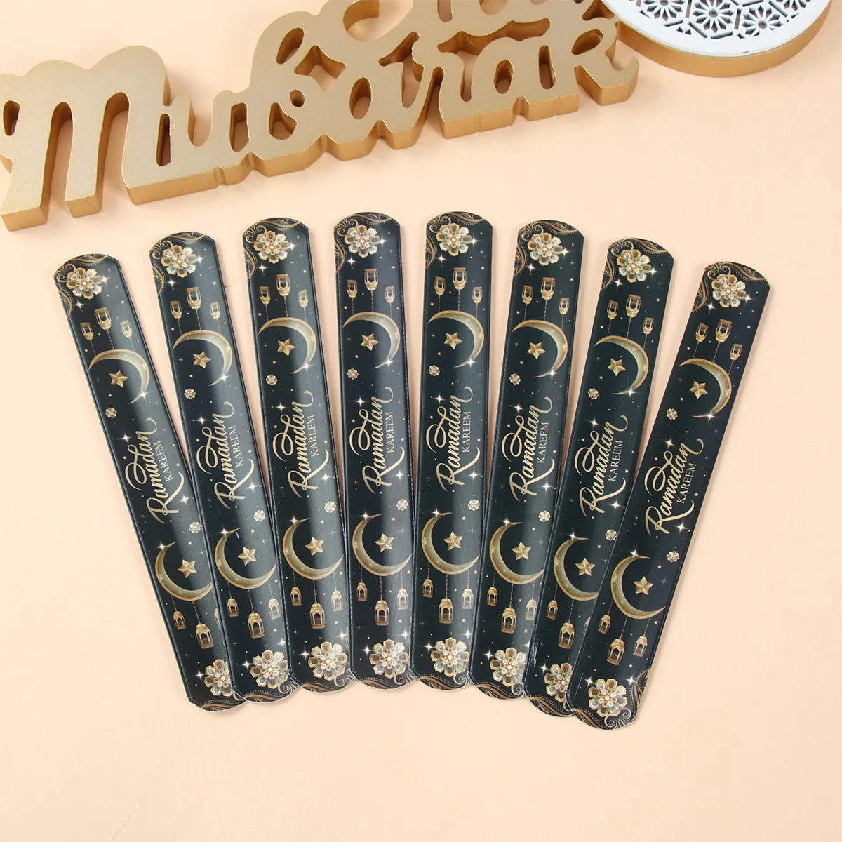 12pcs EID Mubarak Papa circle Bracelet Ramadan Decoration 2025 Islamic Muslim Party Supplies Eid Al Adha Gift Ramadan Kareem