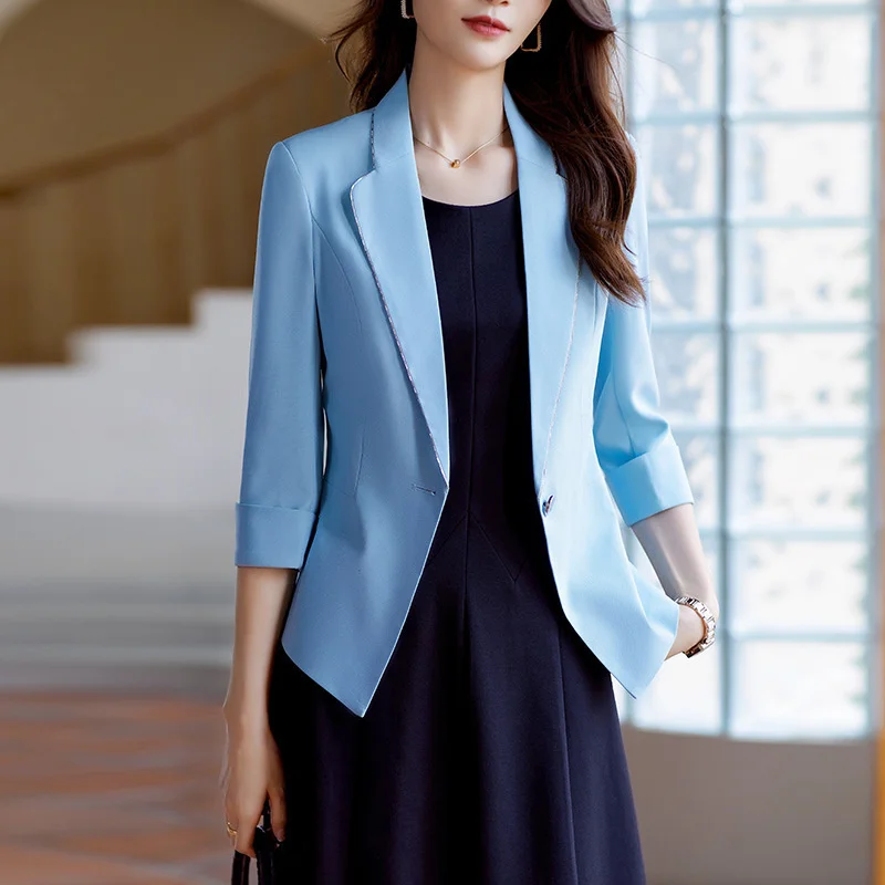 

Spring Summer Half Sleeve Formal Elegant Blazers Jackets Coat Professional Business Tops Office Work Wear Outwear Clothes