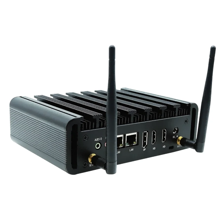 Mini PC industriale senza ventola Intel N150 N100 2xHD DP Tripla display Dual Lan e Rs232 COM per segnaletica automatica/multimedia/digitale
