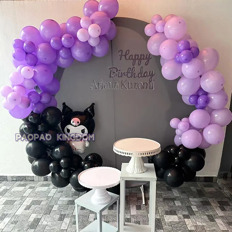 Sanrio Kuromi Balloon Garland Arch Kit Party Decorations Cinnamoroll Kuromi Birthday Party Mymelody Balloon Kids Gifts Toys