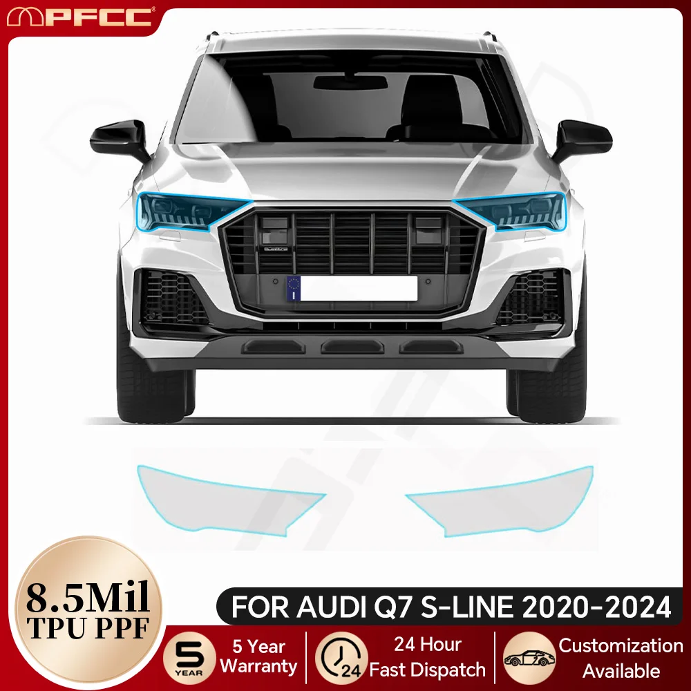 

Headlight Rearview TPU Paint Protection Film For Audi Q7 S-Line 2020-2024 Pre-cut PPF Anti-scratch Clear Bra Resistant Invisible