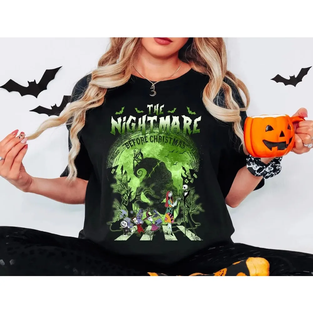 

Disney The Nightmare Before Christmas T-shirt Spooky Vibes Tee Trick or Treat Shirt Oogie Boogie Shirt Spooky Season Women's Tee