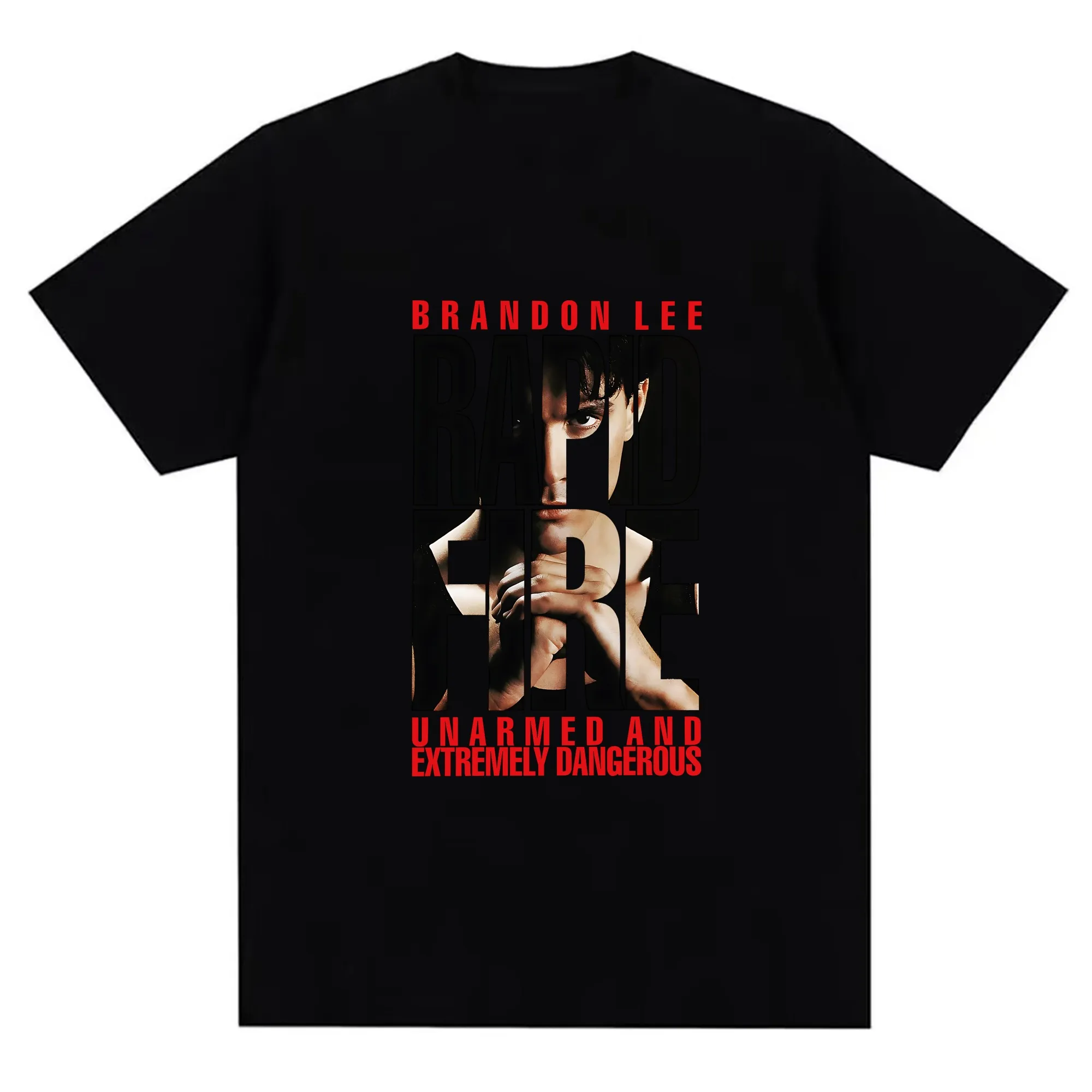 تي شيرت رجالي بطبعة جرافيك - تصميم سكين وخلفية حمراء، 100% قطن مريح للتنفس، ملابس غير رسمية عصرية، عصرية #3