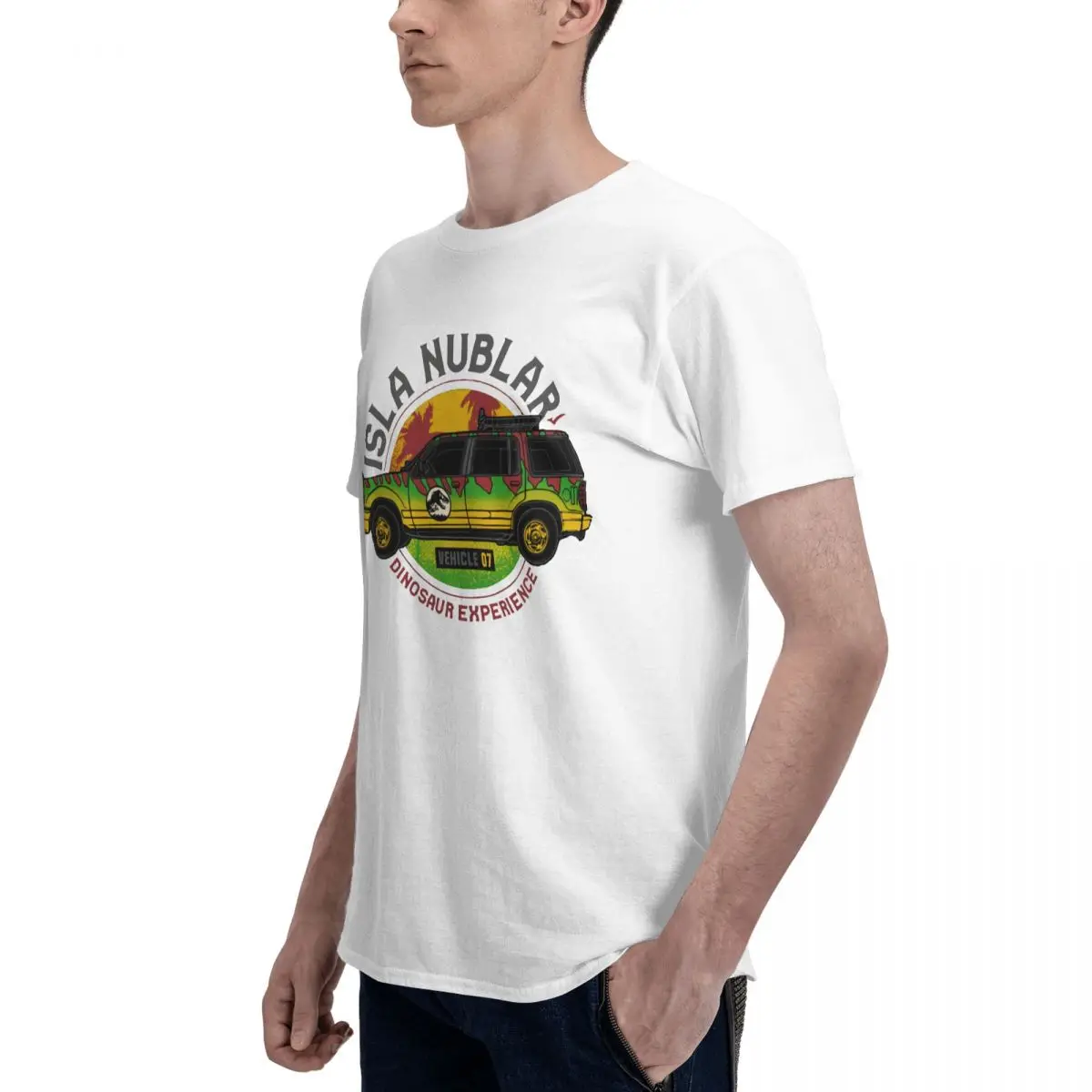 Men Shirt Jurassics Park The Dinosaur Experience Crew Neck TShirt Oversized Tops Clothing Sleeve Tees Gift Idea T-Shirt