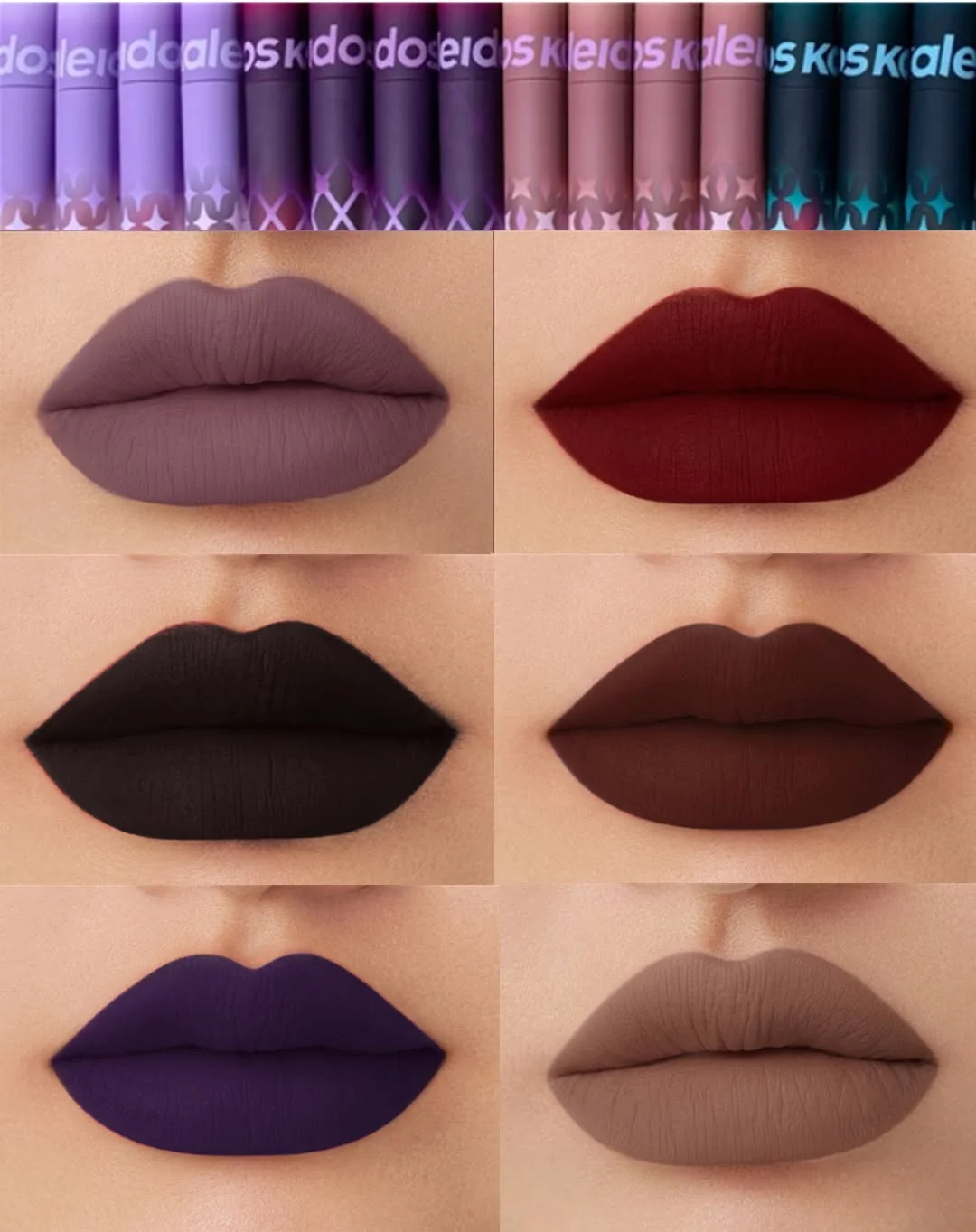 

Kaleidos Goth Lip Cream Soft Mist Matte Nude Moist High Pigment Lip Mud Smoky Punk Non-stick Cup Lasting Lip Makeup