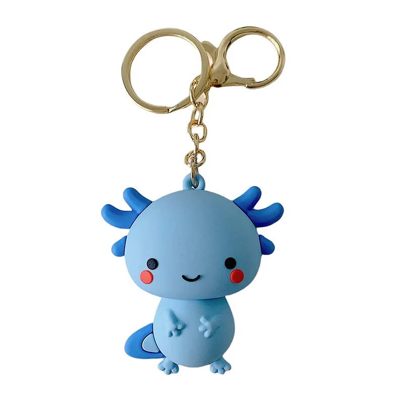 Happy Dinosaur Keychain Cute Cartoon Dinosaur Doll PVC Keyring Kawaii Pendent Car Key Chain Accessories Toy Gifts