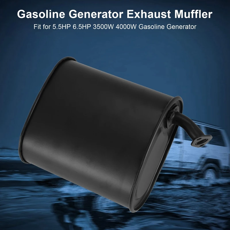 Gasoline Generator Universal Black Iron 2-3KW Exhaust Muffler For 5.5HP 6.5HP 3500W 4000W Accessories