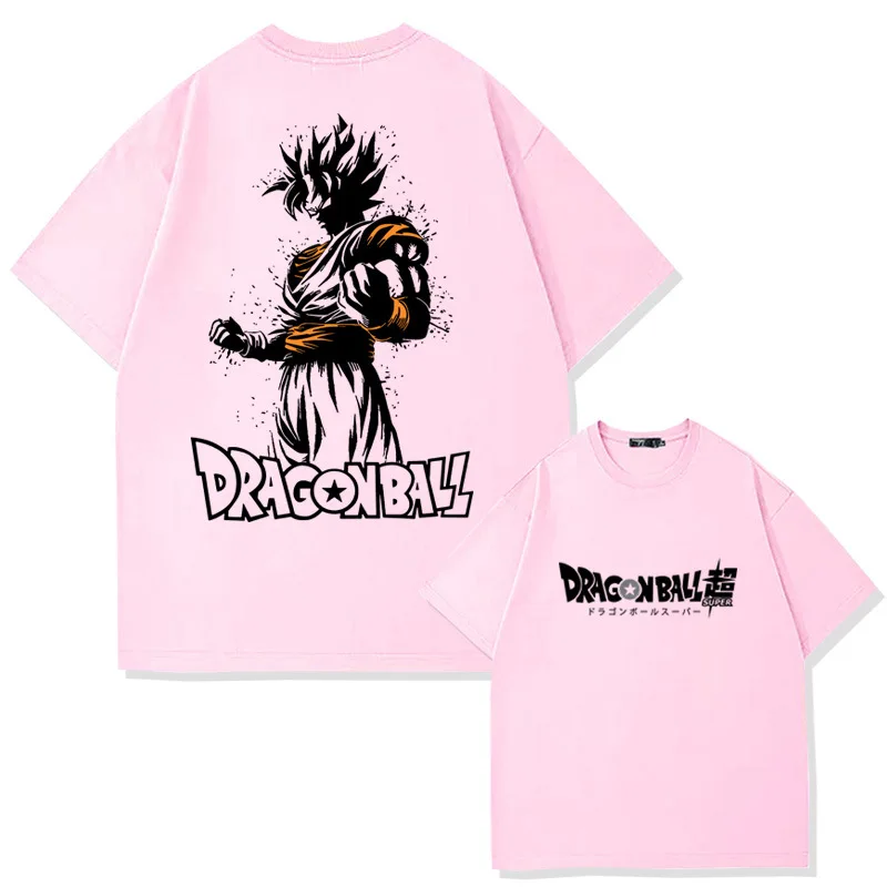 드래곤 볼 Goku 만화 남자 티셔츠 여름 짧은 소매 100% 코튼 애니메이션 야외 캐주얼 부모-자식 탑 어린이 티셔츠