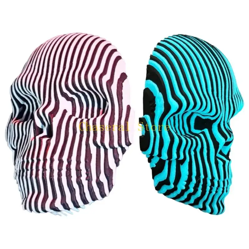 

E7CE Auto Restoring Flexible Skull Sculpture Two Material Printing Technology Modular Assembly For Collectors
