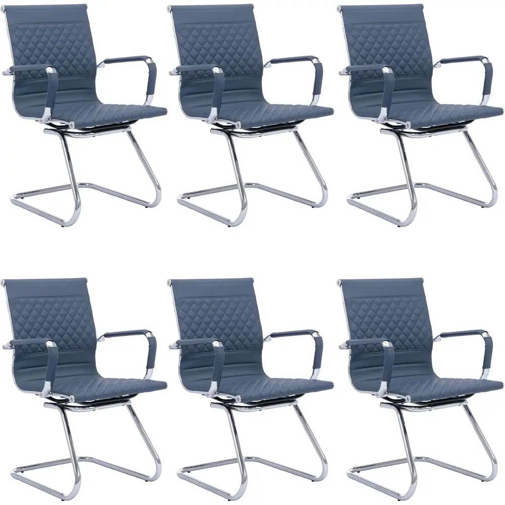 

Navy Blue PU Leather Conference Chairs Set of 6 for Waiting and Meeting Rooms