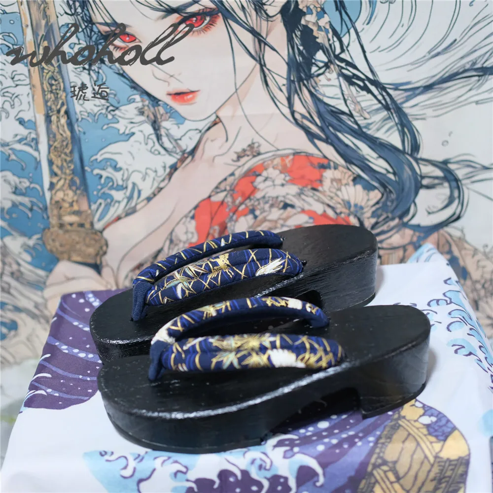 2025 femmes japonaises en bois Geta Animation Coplay Costumes chaussures sandales compensées femmes pantoufles tongs pantoufles sabots chaussures
