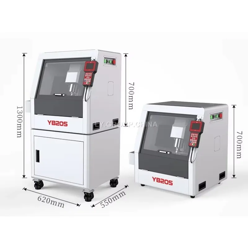 Mini Desktop YB20S CNC Engraving Machine X/Y/A 3 Axis Linkage Work Size Diameter 150mm Length 200mm 1800W Apply to Jewelry