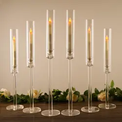 Clear Acrylic Candle Holders Set for Wedding Table Centerpiece Decor Taper Candlestick Holders Holiday Home Decoration