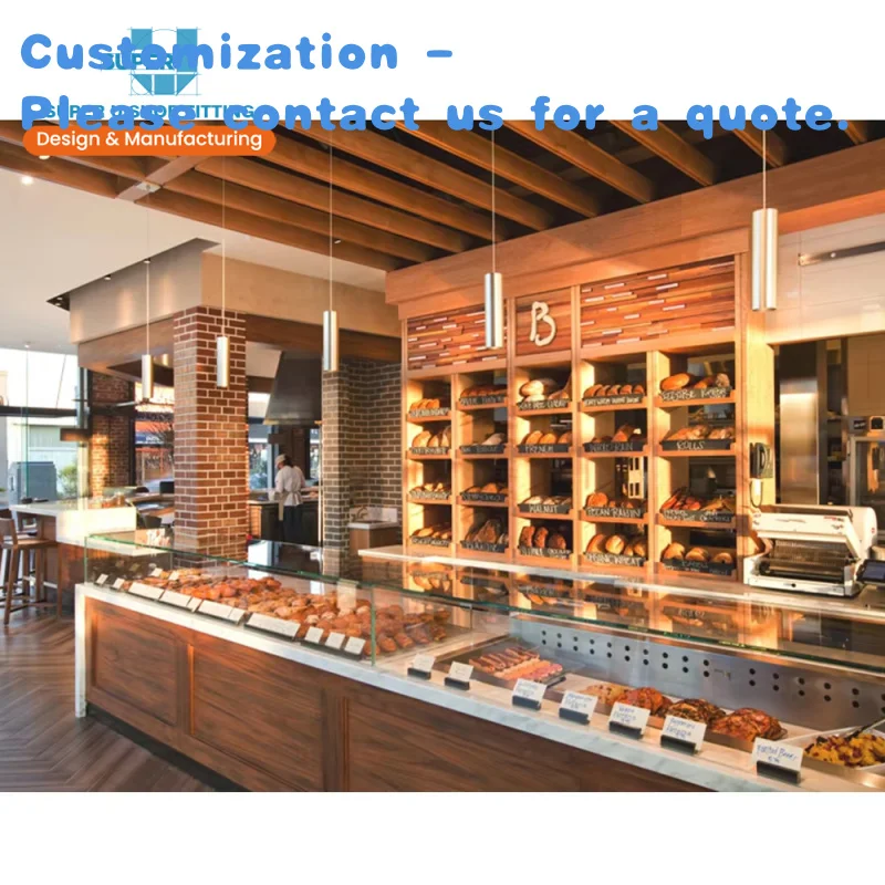 custom.Custom Made High-grade Bread Retailing Shop Fittings Display Fixtures Bakery Stores Wooden Furniture Tailor Design