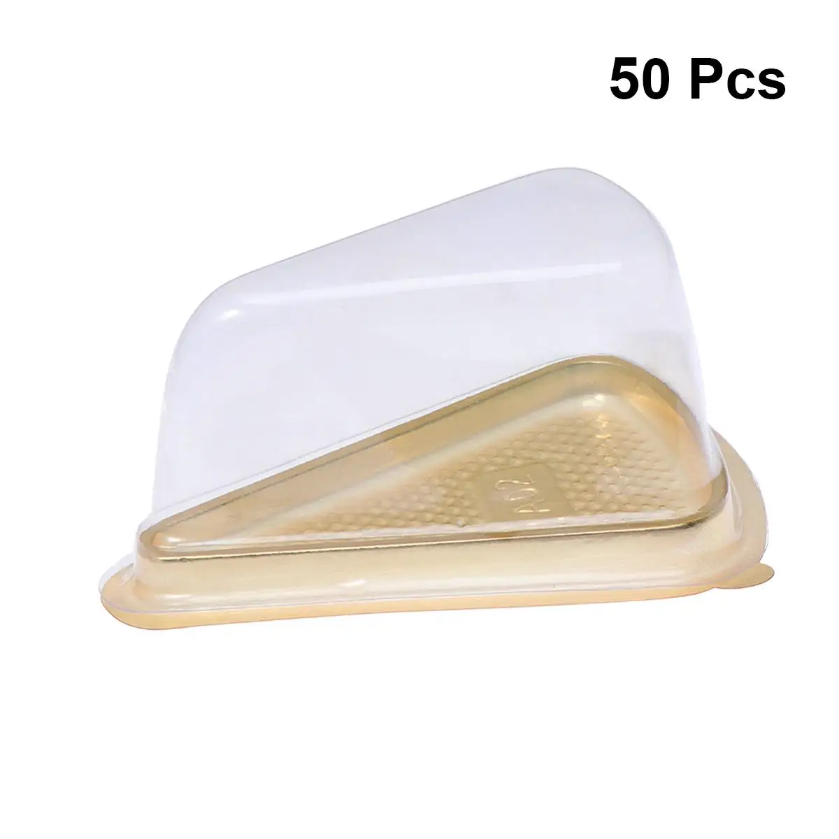 

50 Pcs Cake Boxes Food Grade Plastic Triangle Shape Portable Wedding Baby Shower Supplies Mooncake Tray Boxes Gift Packaging