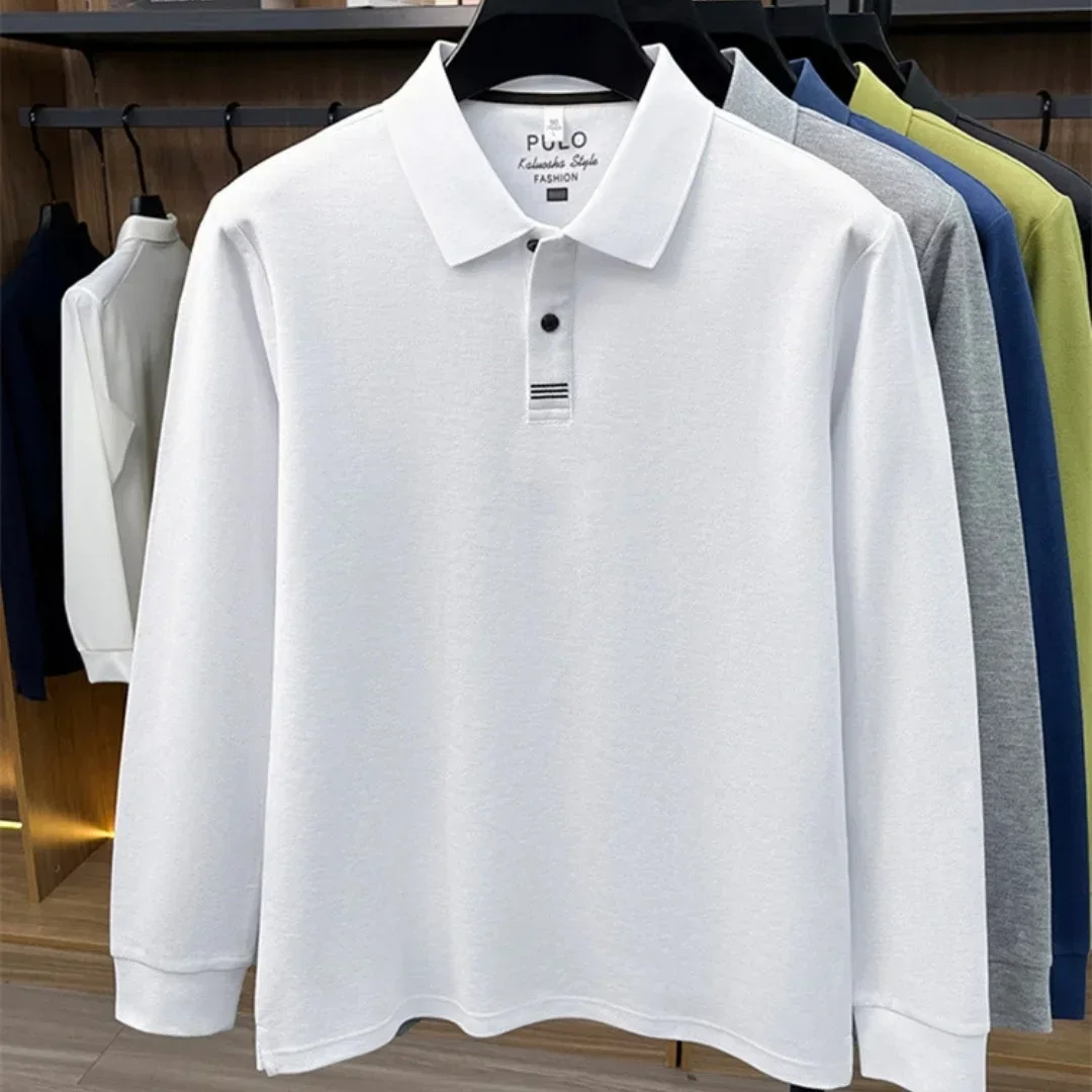 2026 neues 100% reines Baumwoll-Poloshirt für Herren, hochwertige Marke, langärmelig, Herbstmode, luxuriöse Stickerei, Golf-Oberteil, Business-T-Shirt – Detail 11