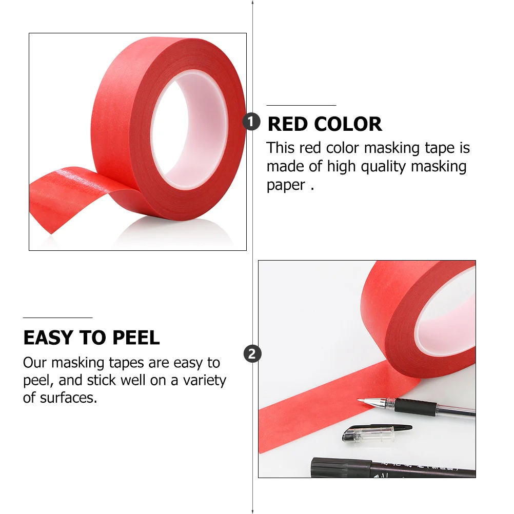 1 قطعة 33 متر الأحمر اخفاء مقاومة درجات الحرارة العالية لطلاء الحرف Diy بها بنفسك ورق فني الشريط الملونة الحرفية الشريط الرسامين أداة