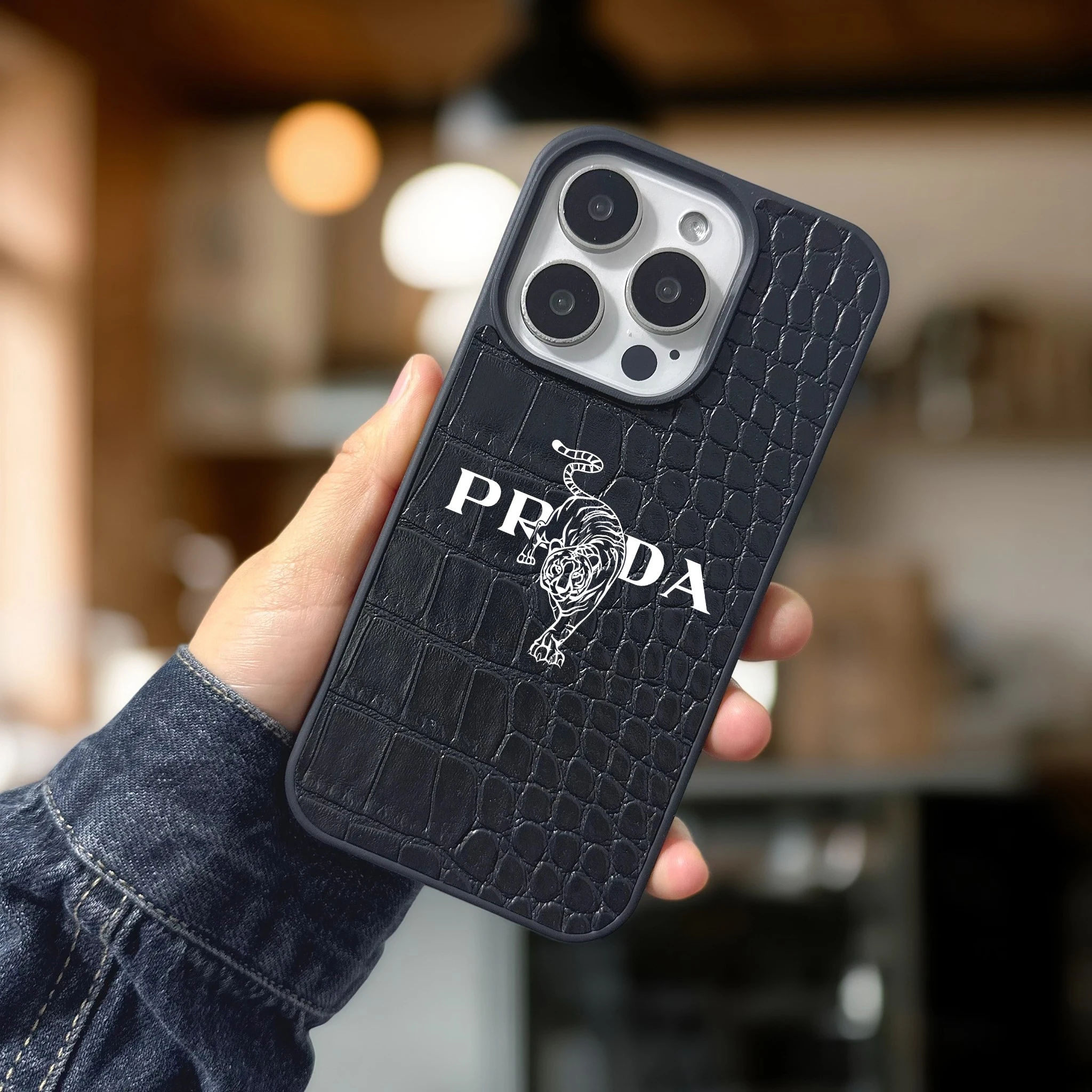 Funda de teléfono clásica de tigre para iphone 16, 15, 14, plus, 13, 12, 11 pro max 16E, funda de lujo con patrón de piel de cocodrilo, carcasa
