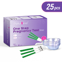 Pelvifine Pregnancy Tests with Cup, Bulk Pregnancy Test Strips for Home Detection, Over 99% Accuracy, HCG Test Kit , 25 Count