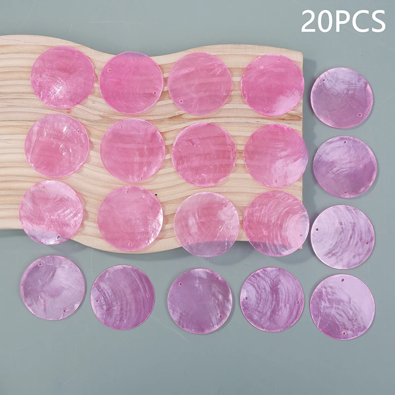 NEW 20PCS Natural Shell Round Slices Ornaments DIY Mirror Shells Material For Home Lamps Wind Chime Pendant Accessories Craft