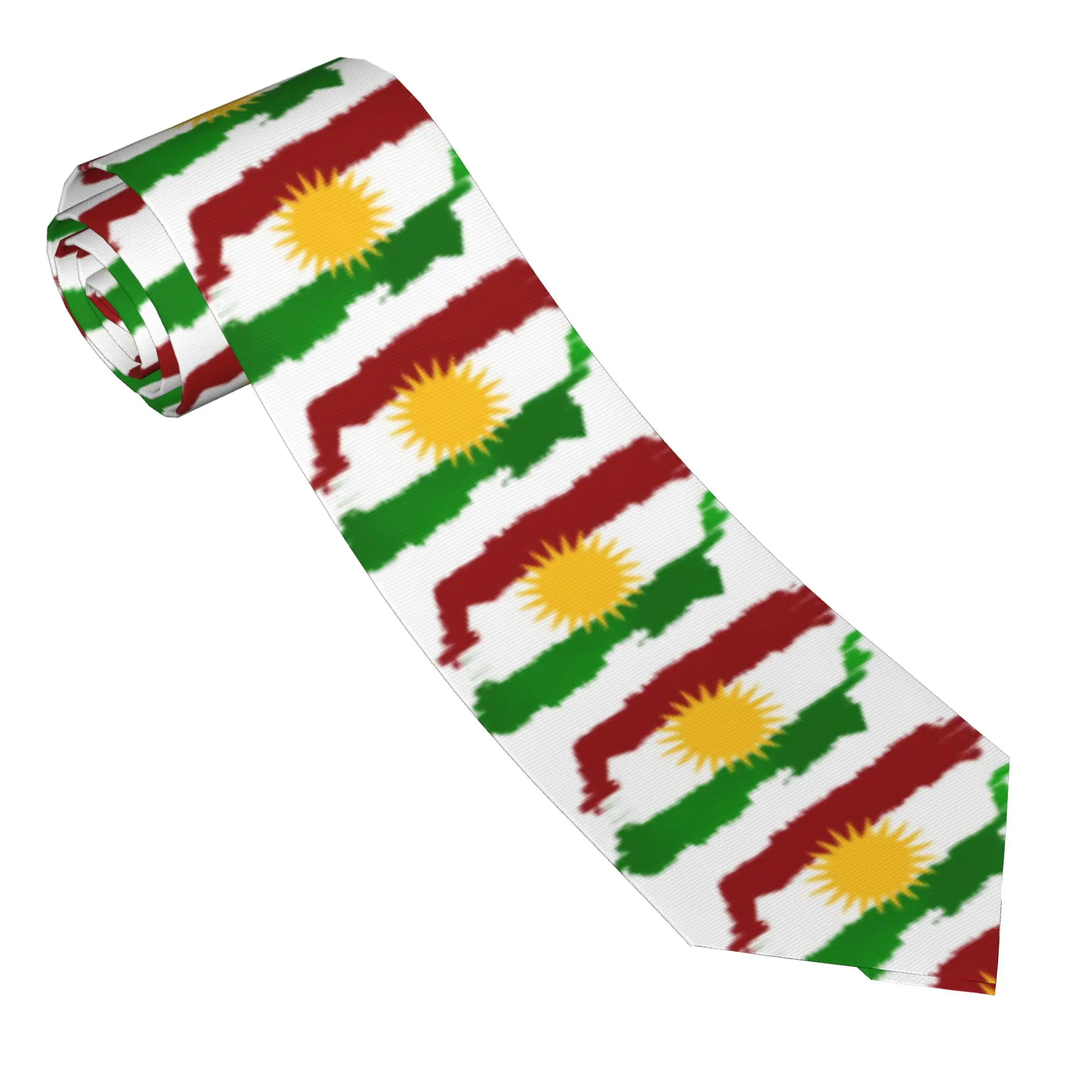 Kurdistan Flag  Tie  Wedding Neck Ties Unisex Adult Kawaii Funny Necktie Accessories Quality Custom DIY Collar Tie