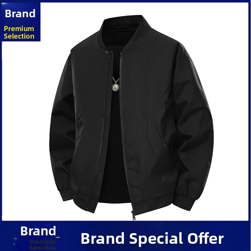 

Мужской бейсбольный воротник Jaet, повседневная ветрозащитная верхняя одежда для поездок на работу, длинная застежка-молния све, полиэфирная ткань без наполнения