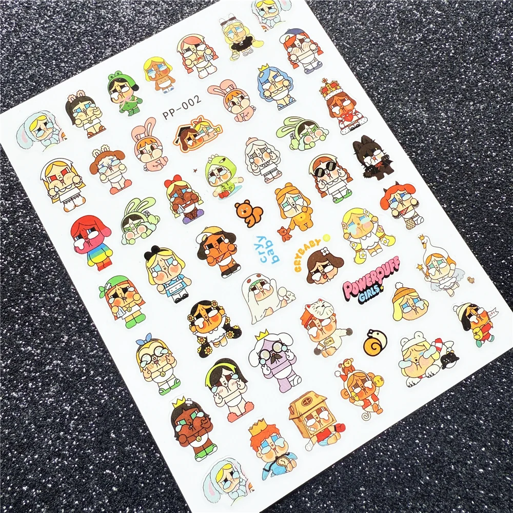 PP-001-008 BUBU pour autocollant d'ongle 3D colle arrière auto-adhésive Nail art autocollant d'ongle outil de décoration curseurs pour décalcomanies d'ongles