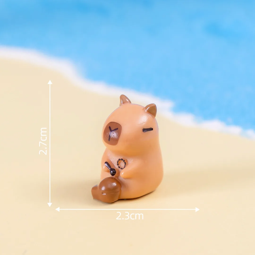 Miniature Capybara Figures 20pcs 3D Cartoon Resin Mini Garden Decoration Fairy Garden Accessories Animals Model DIY Decor