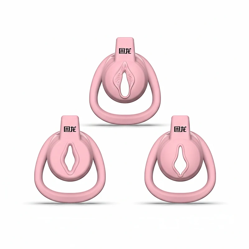 Male Flat Mini Chastity Cage Sex Toys Sissy Beginner Mini Penis Cage Belt with 3 Size Cock Rings Man TS Lock Men'S Adult Goods
