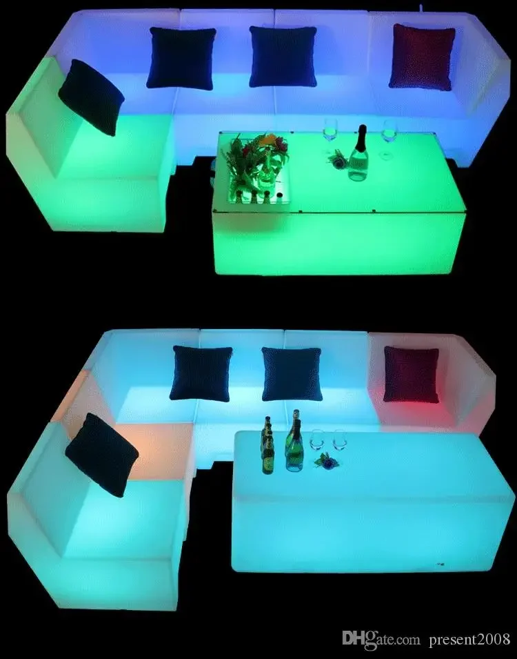 LED licht sofa salontafel combinatie bar club KTV kamer kaart zetel tafel en stoel creatieve persoonlijkheid meubels teller stoel