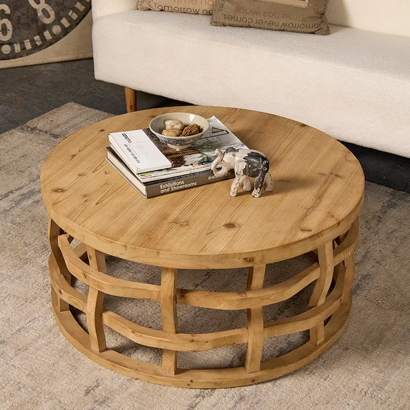 [Solid wood] Round edge few small coffee table B & B coffee house living room sofa bedside corner few, original retro