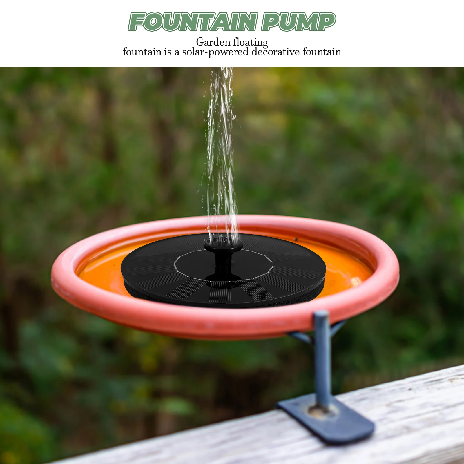 

Solar Fountain Pump Eco Friendly Floating Water Pump for Pond Bird Bath Fish Tank Garden Oxygen Circulation Portable Black