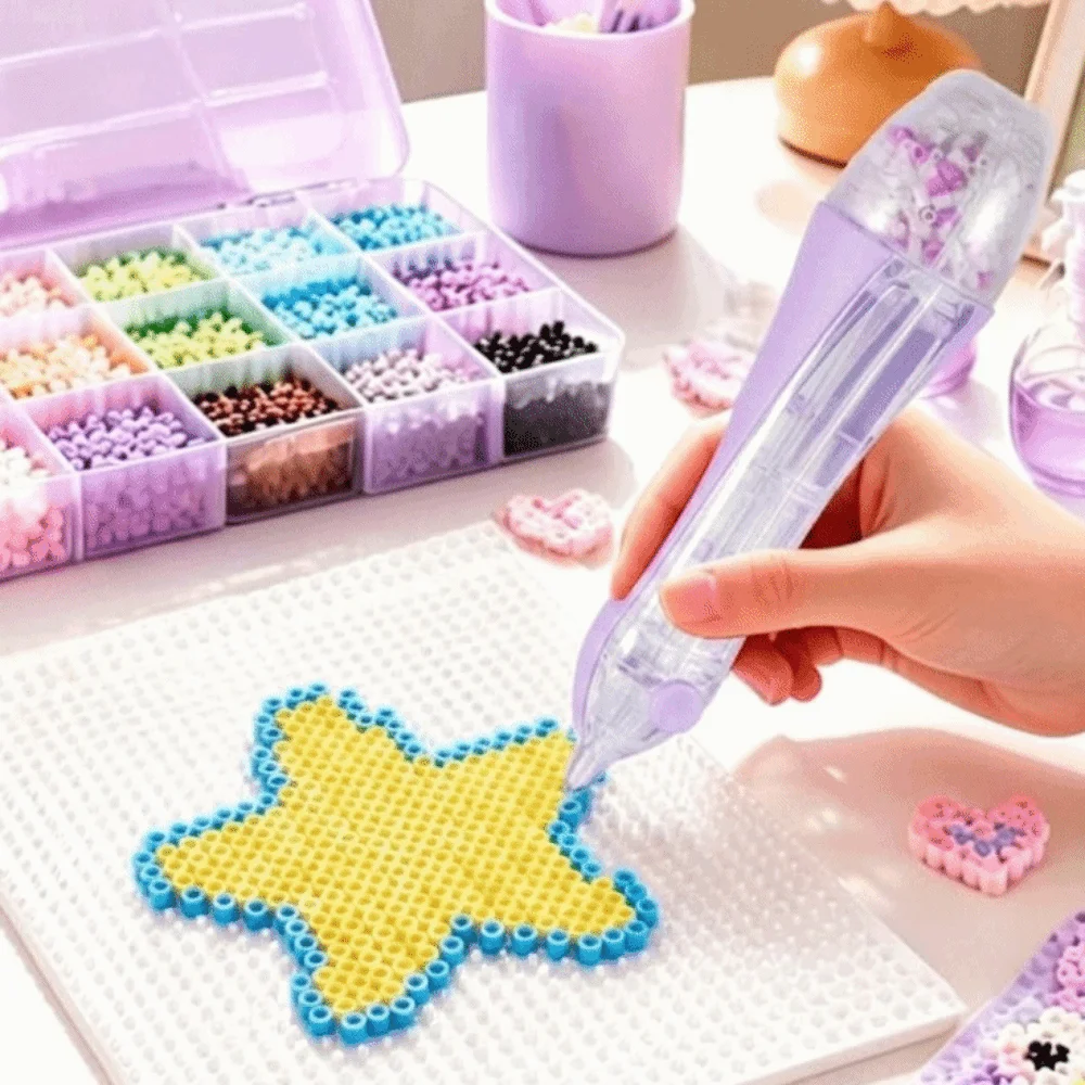 Automatic Fuse Bead Pen 2.6mm Tip Efficient Press-Type Bead Pen Ergonomic Time-Saving Perler Bead Dispenser Kids Toys