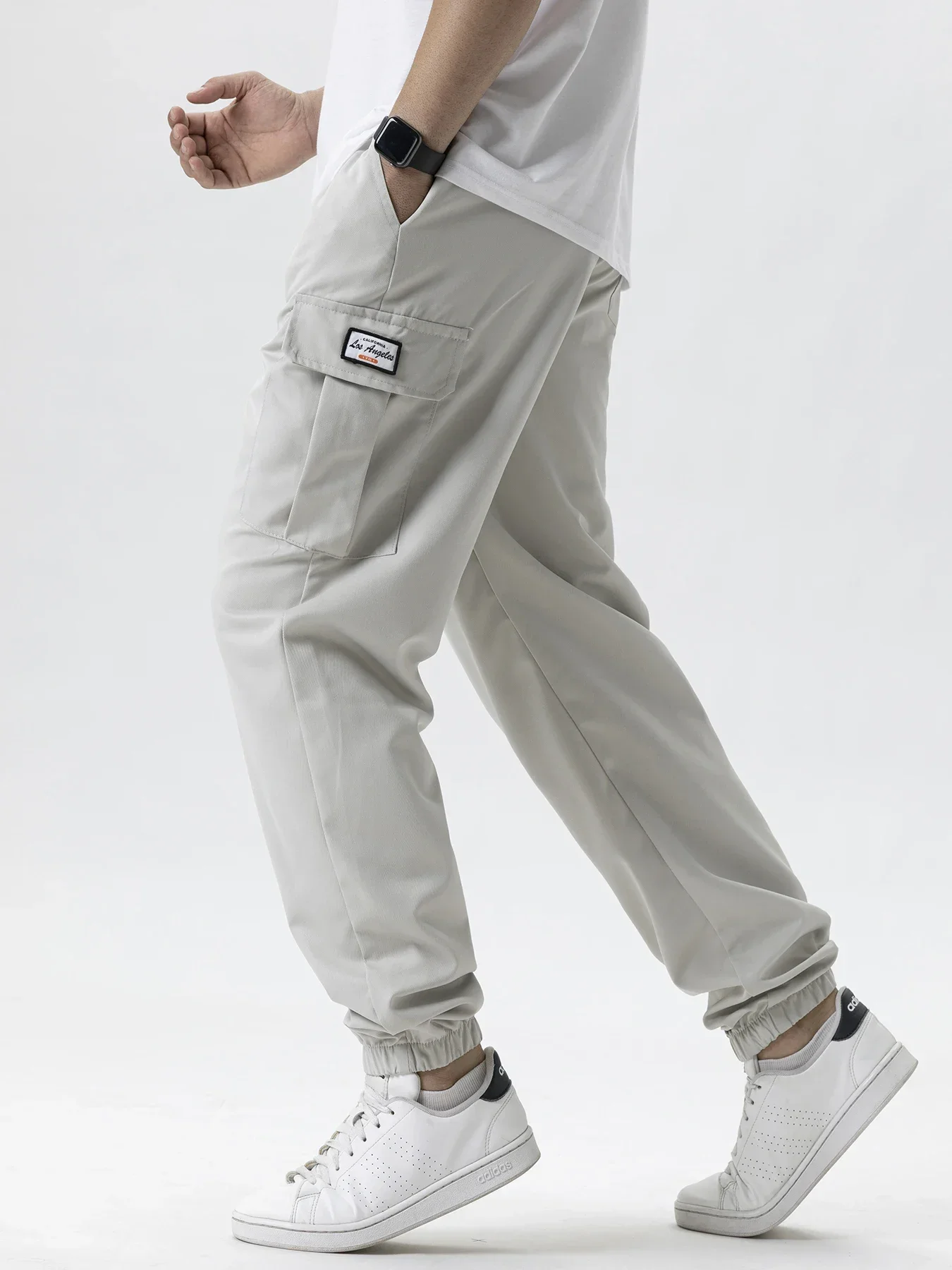 Lässige Cargo-Jogginghose für Herren, Frühling/Herbst, S-2XL, Taillen-Kordelzug, Jogger, Wandern, taktische Hose für Herren mit Taschen – Detail 6