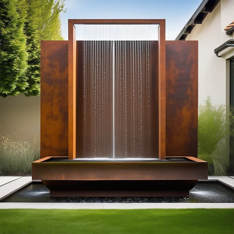 

Handcrafted Corten Steel Rain Curtain & Waterfall | Exquisite Outdoor Decoration for Luxury Gardens